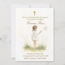 Elegant Daughter Christening Invitation Template