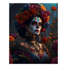 Elegant Day of Dead Vibrant Poster
