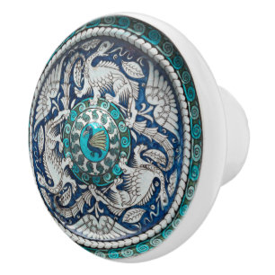 Elegant De Morgan Dragon Keramik Knob Keramikknauf