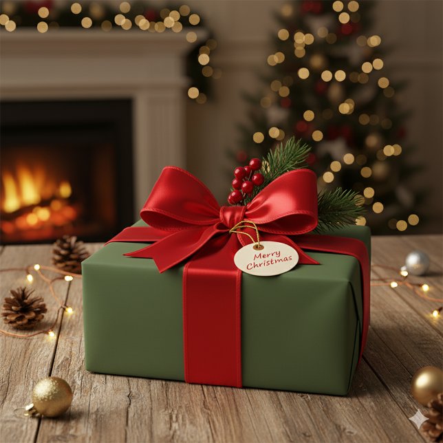 Elegant Deep Forest Green Christmas Gift Paper Geschenkpapier (Elegant Deep Forest Green Christmas Gift Paper)