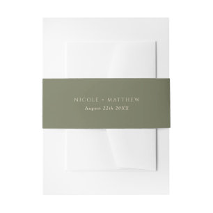 Elegant Deep Green Personalisiert Wedding Einladungsbanderole