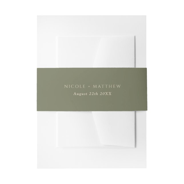 Elegant Deep Green Personalisiert Wedding Einladungsbanderole (Vorderseite Beispiel)