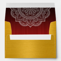 Elegant Deep Red Paisley Indian Wedding Einladung