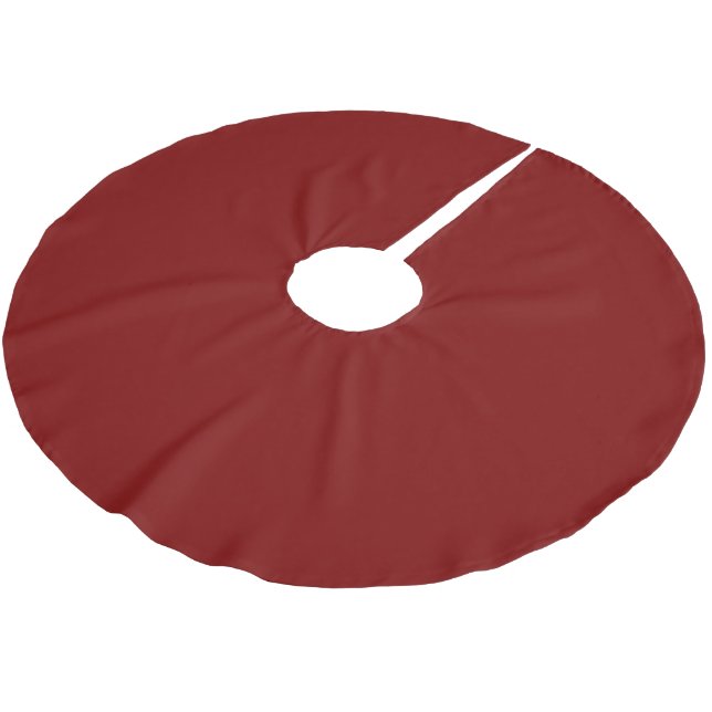 Elegant Deep Red Tree Skirt for Festive Decor Polyester Weihnachtsbaumdecke (Schrägansicht)