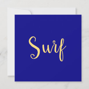 Elegant Deep Rich Royal Blue Seaside "Surf Script"