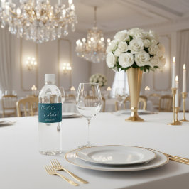 Elegant Deep Teal Script Minimalist Wedding