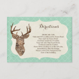 Elegant Deer Antlers Rustikale Landrichtungen Begleitkarte