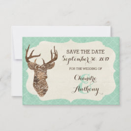 Elegant Deer Antlers Rustikales Land Save the Date