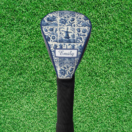 Elegant Delft Tiles Personalisiert Golf Headcover