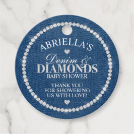 Elegant Denim und Diamonds Geschenkanhänger