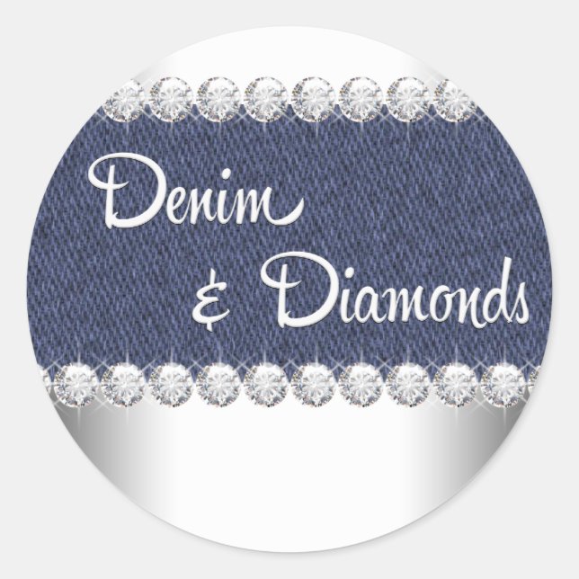 Elegant Denim und Diamonds Stickers (Vorderseite)