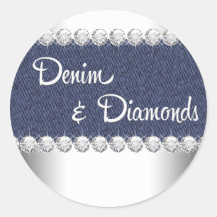 Elegant Denim und Diamonds Stickers