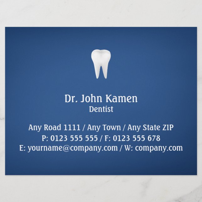 Elegant Dental | Blau Flyer (Vorne)