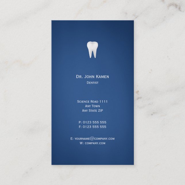 Elegant Dental | Blau Visitenkarte (Vorderseite)