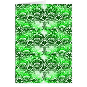 Élégant Dentelle Verte Damas Motif désespéré