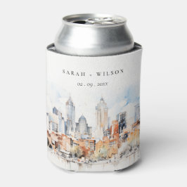 Elegant Denver Colorado Skyline Watercolor Wedding Dosenkühler