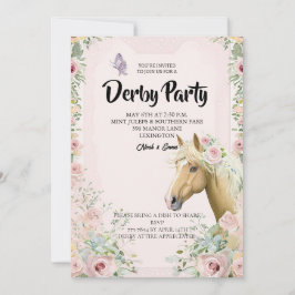 Elegant Derby Party Invitation with Floral Accents Einladung