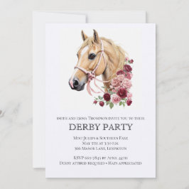 Elegant Derby Party Invitation with Horse Illustra Einladung