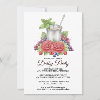 Elegant Derby Party Mint Julep Invitation Einladung