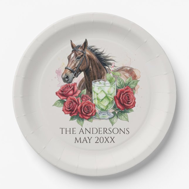 Elegant Derby Party  Pappteller (Vorderseite)
