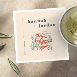 Elegant Desert Cactus Wedding Napkins Serviette