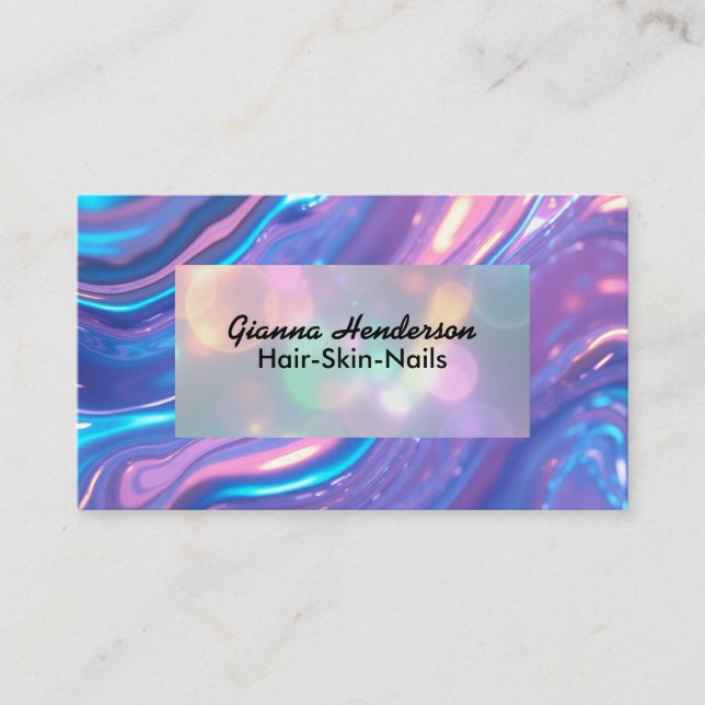 Elegant Design And Light Purple Iridescent  Visitenkarte (Vorderseite)