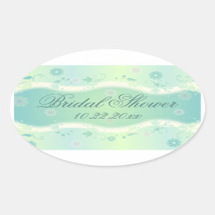 Élégant design floral Sticker Fête des mariées ova