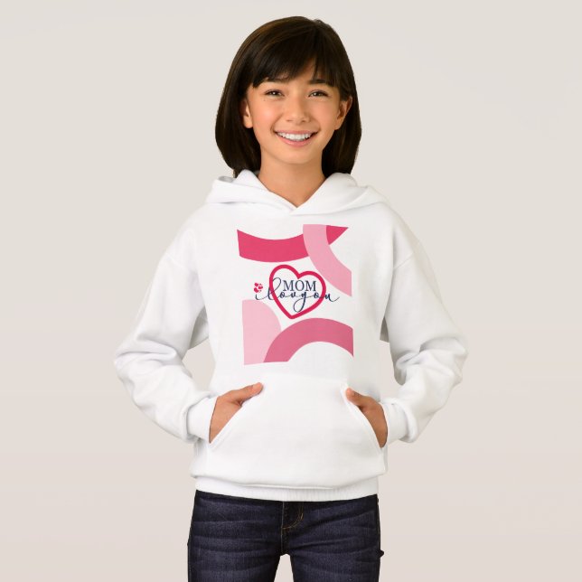 Elegant design texte Maman I Love You With Heart (Devant entier)
