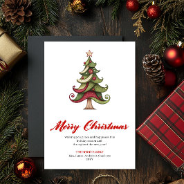 Elegant Designer Christmas Tree Holiday Greeting Feiertagskarte