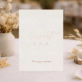 Elegant Dessert Bar Wedding Sign with Gold Foil Folieneinladung