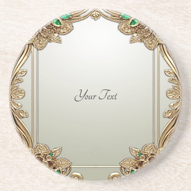 Elégant Dessous de verre de grès Orné Or (Devant)