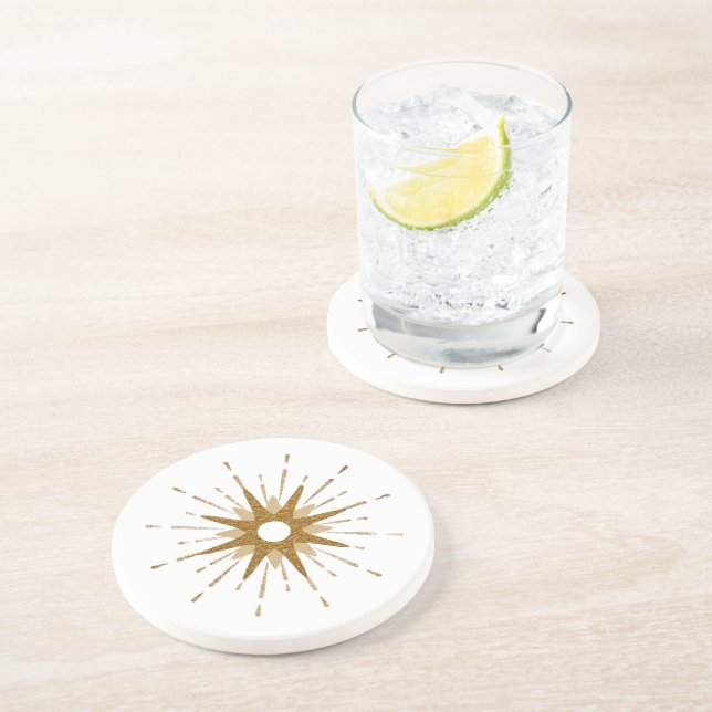 Elégant Dessous de verre en pierre de Starburst Or (Côté)