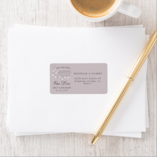 Elegant Destination Floral Save the Date Adressaufkleber