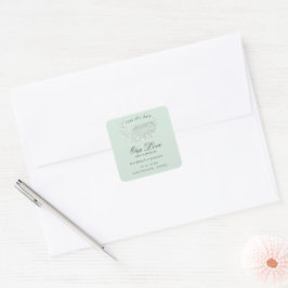 Elegant Destination Floral Save the Date Quadratischer Aufkleber