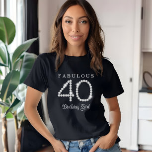 Elégant Diamants d'argent 40e anniversaire T-shirt