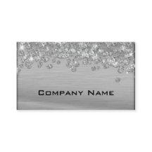Elégant Diamond Appeal Carte de visite argent