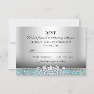 Elegant Diamond Blue UAWG RSVP Karte