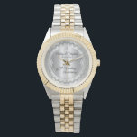 Elegant Diamond Jubilee 60. Hochzeitstag Armbanduhr<br><div class="desc">Opulente Eleganz umrahmt dieses 60-jährige Hochzeitsstipendesign in einem einzigartigen geschmolzenen Diamantendesign mit zentrischem Teardrop-Diamant mit Imitaten, die Glitzern auf einem silberfarbenen Farbverlauf hinzufügen. Originelles Design von Holiday Hearts Designs (Rechte vorbehalten). Bitte beachten Sie, dass alle Verzierungen bedruckt sind und nur so gedruckt werden, dass sie möglichst real in einem flachen,...</div>