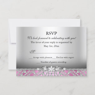 Élégant Diamond Rose RSVP