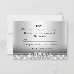 Elegant Diamond Silver UAWG RSVP Karte