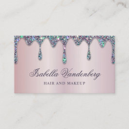 Elegant Diamond Sparkle Glitzer Tropfens Lilac Sat Visitenkarte