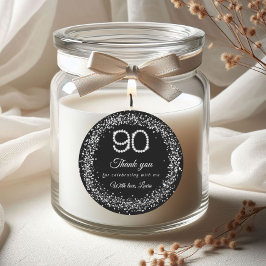 Elegant Diamonds 90th Birthday Thank you Sticker