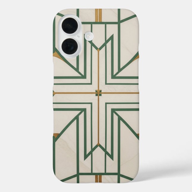 Elegant Dill Green Geometric iPhone 16 Fall | Kret Hülle (Rückseite)