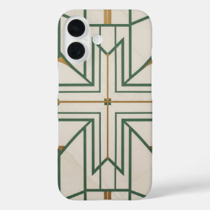 Elégant Dill Green Geometry iPhone 16 Coque Crea