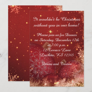 Élégant dîner de Noël Invitation