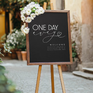 Élégant dîner de répétition noire Affiche de bienv