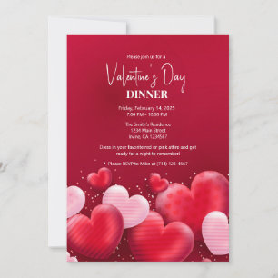 Élégant dîner de Saint Valentin Invitation