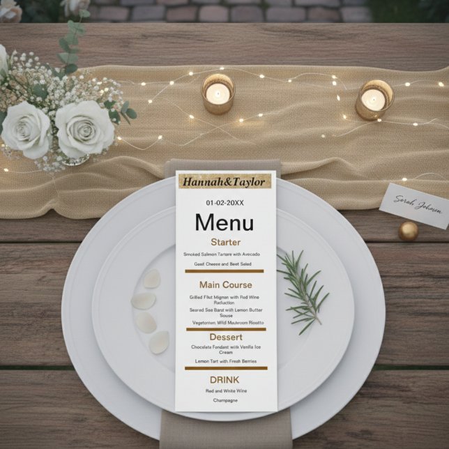 Elegant dinner party menu template (Créateur téléchargé)