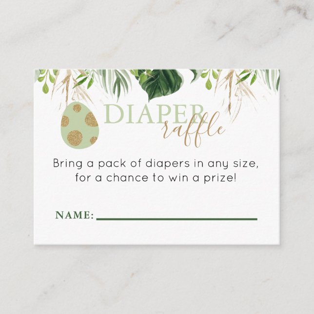 Elegant Dinosaur Diaper Einladung einfügen (Vorderseite)