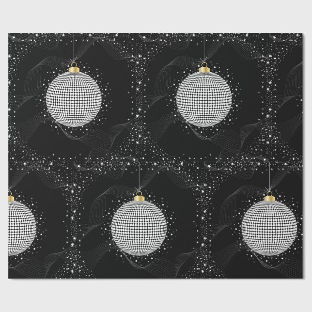 Elegant Disco Ball Christmas Ornament Geschenkpapier (Flach)